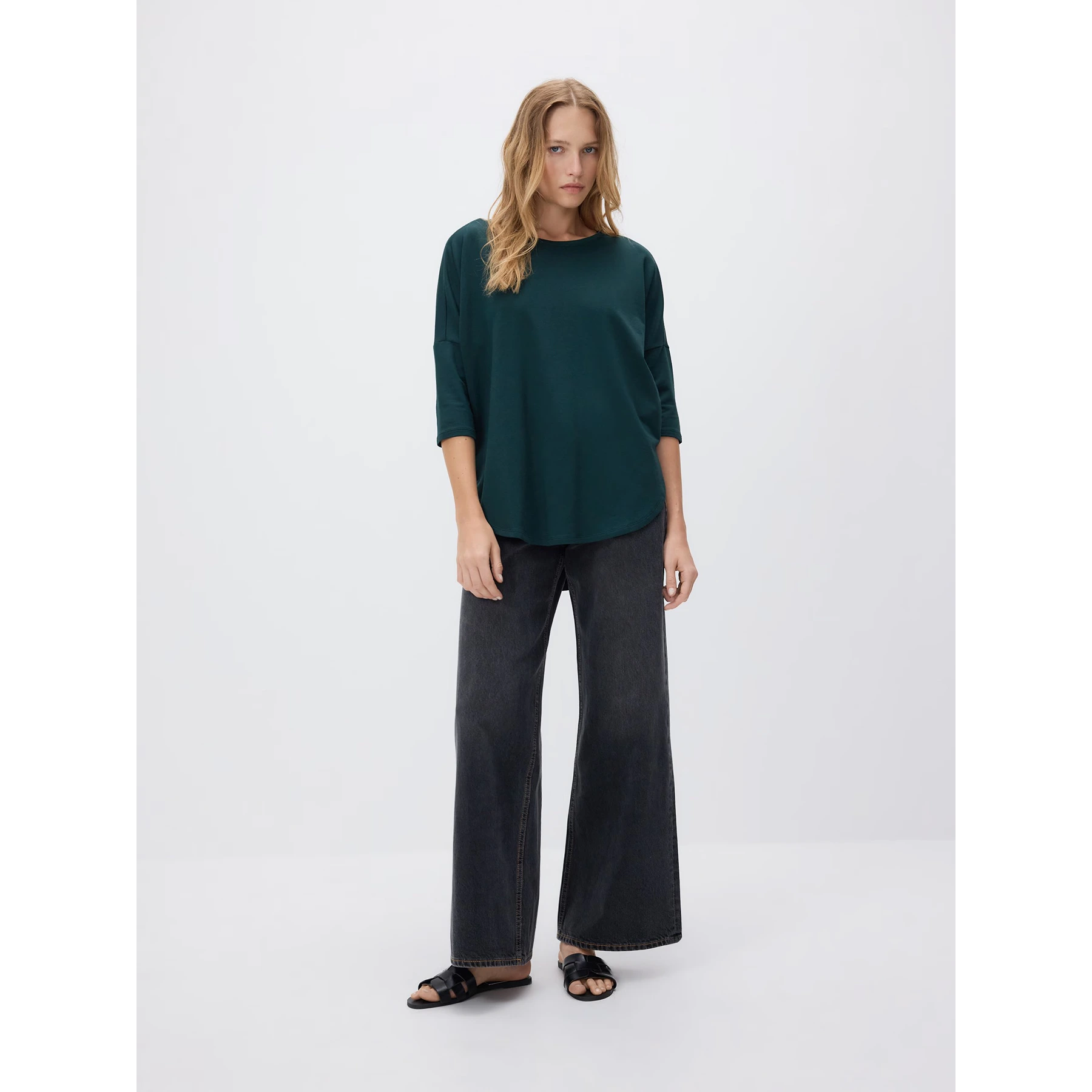 Charcoal Long Wide Leg Jeans | Montivo Pakistan