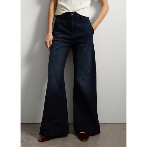 Wide Leg Blue Denim Jeans | Montivo Pakistan