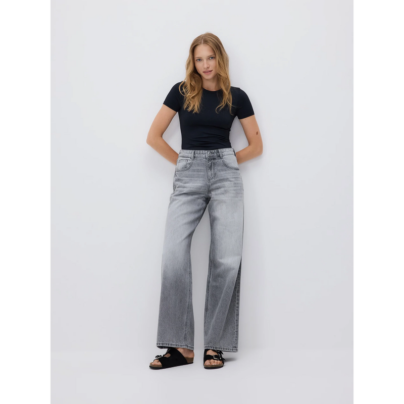 Grey Wide Leg Baggy Jeans | Montivo Pakistan