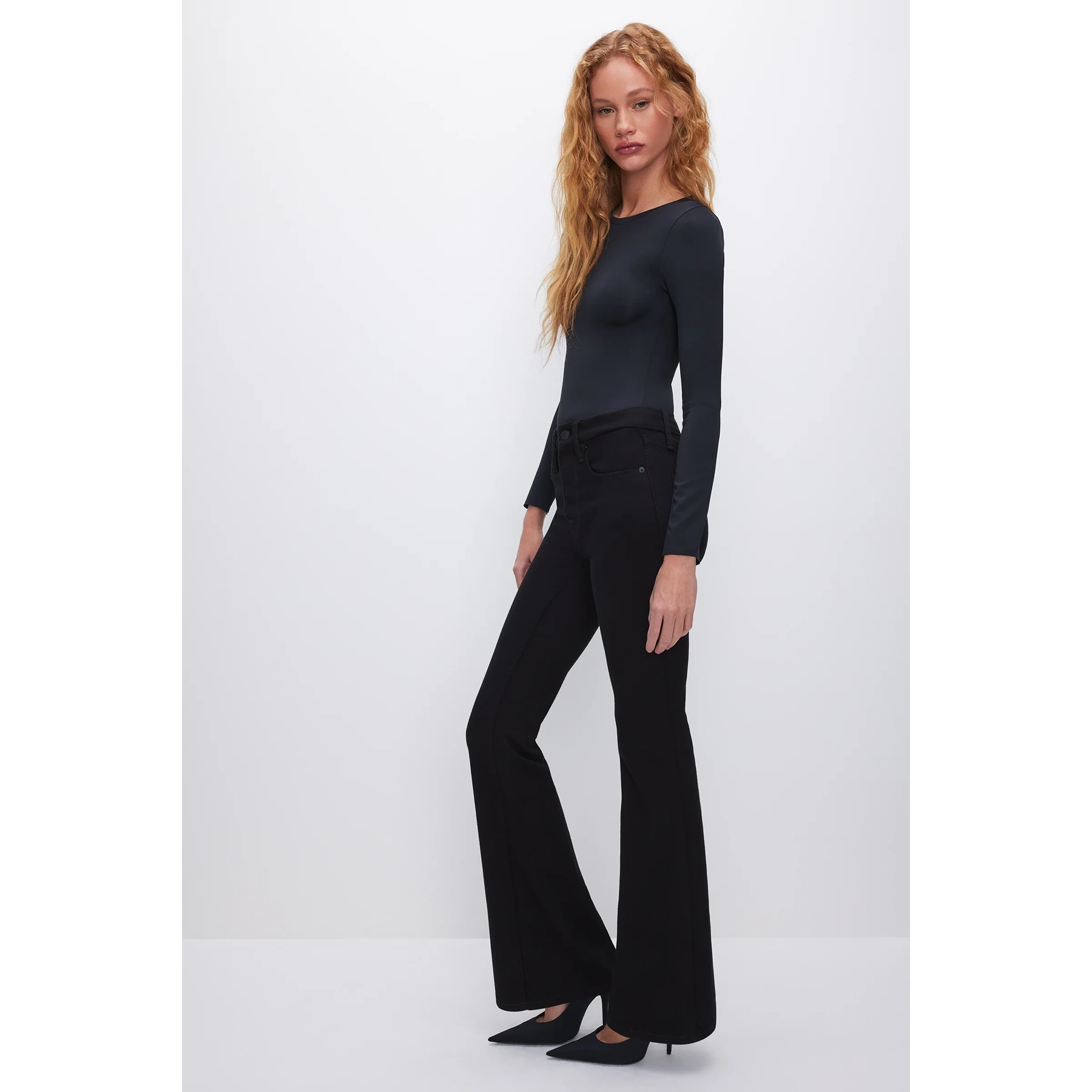 Black Long Flare Jeans | Montivo Pakistan