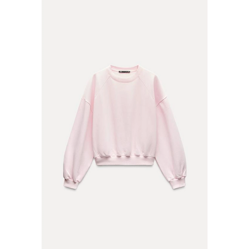 Pink Puff Sleeves Oversized Sweatshirt | Montivo Pakistan