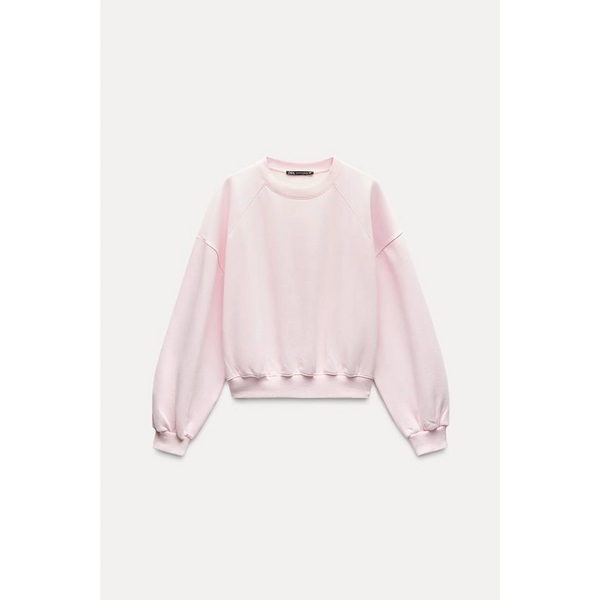 Pink Puff Sleeves Oversized Sweatshirt | Montivo Pakistan
