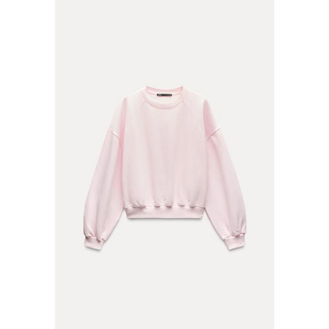 Pink Puff Sleeves Oversized Sweatshirt | Montivo Pakistan