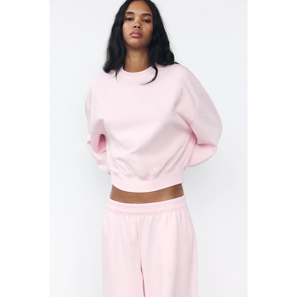 Pink Puff Sleeves Oversized Sweatshirt | Montivo Pakistan