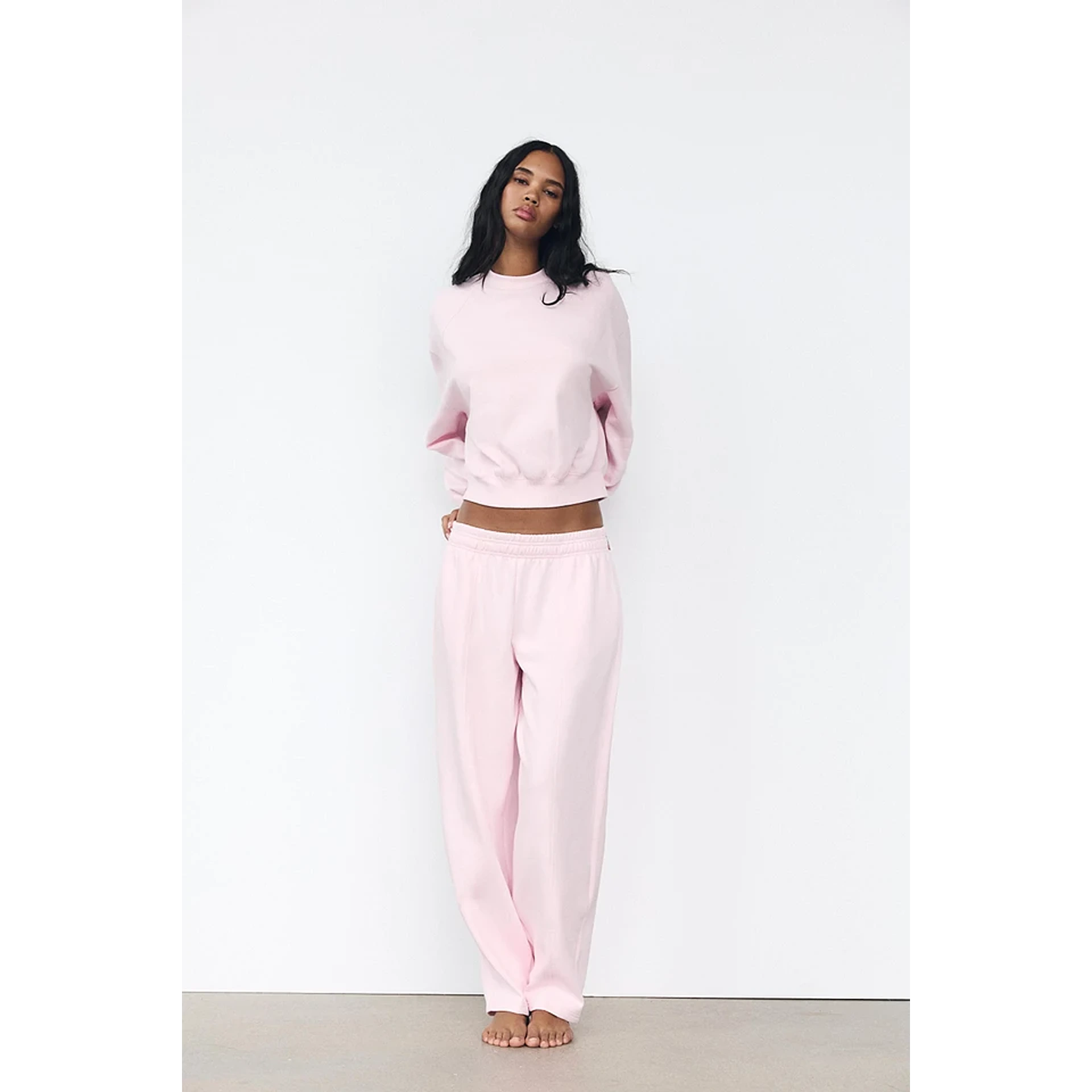 Pink Puff Sleeves Oversized Sweatshirt | Montivo Pakistan