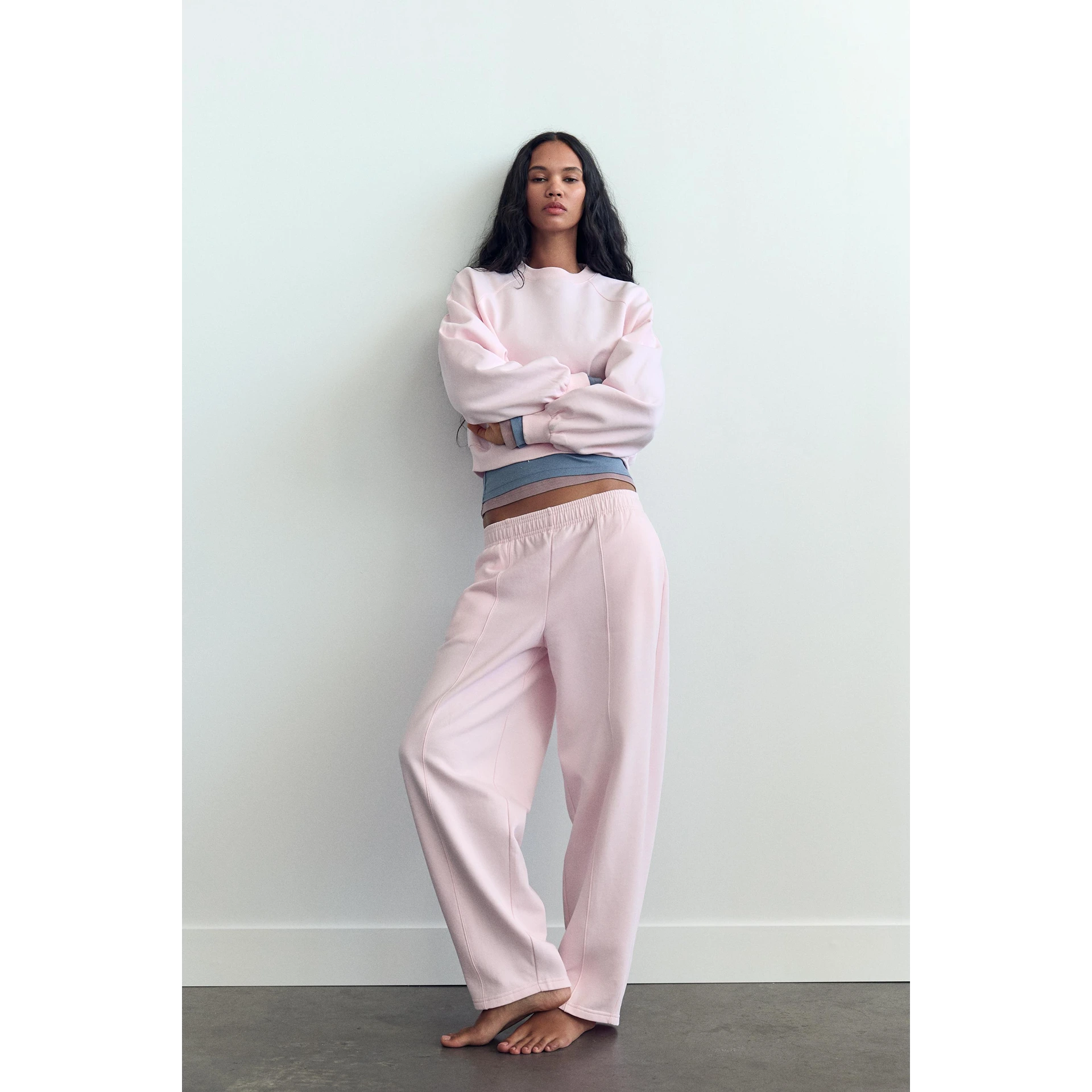 Pink Puff Sleeves Oversized Sweatshirt | Montivo Pakistan