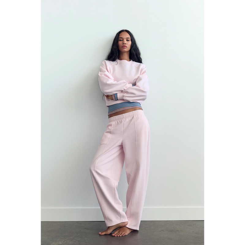 Pink Puff Sleeves Oversized Sweatshirt | Montivo Pakistan