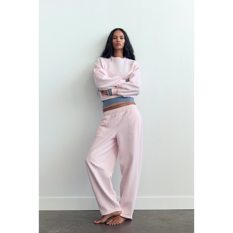 Pink Puff Sleeves Oversized Sweatshirt | Montivo Pakistan