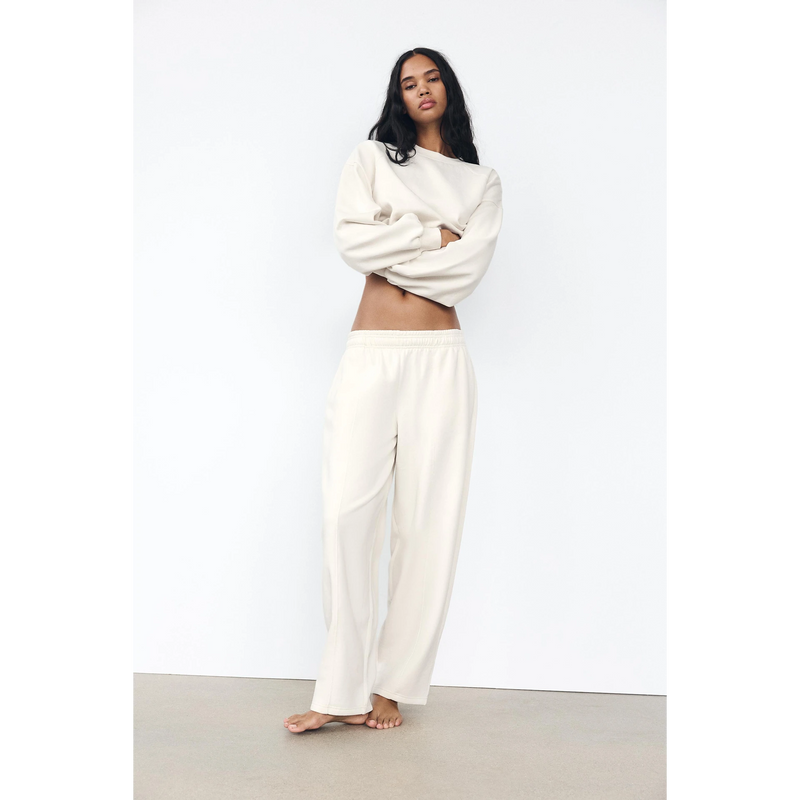 Off-White Puff Sleeves Oversized Sweatshirt | Montivo Pakistan