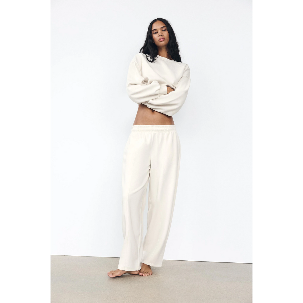 Off-White Puff Sleeves Oversized Sweatshirt | Montivo Pakistan