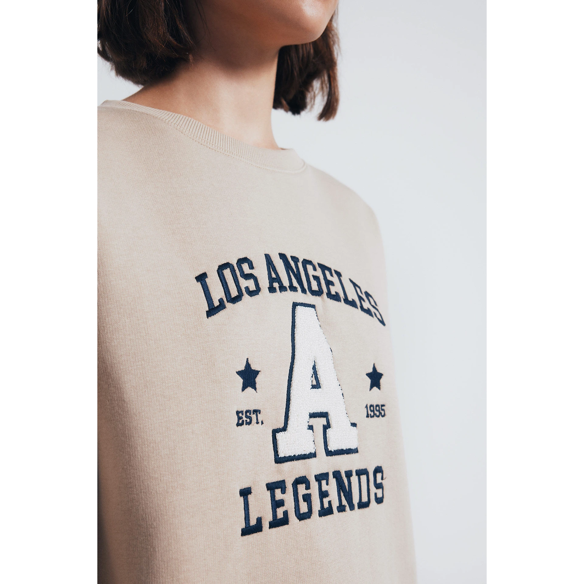 LA Beige Oversized Sweatshirt | Montivo Pakistan