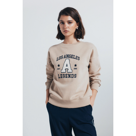 LA Beige Oversized Sweatshirt | Montivo Pakistan