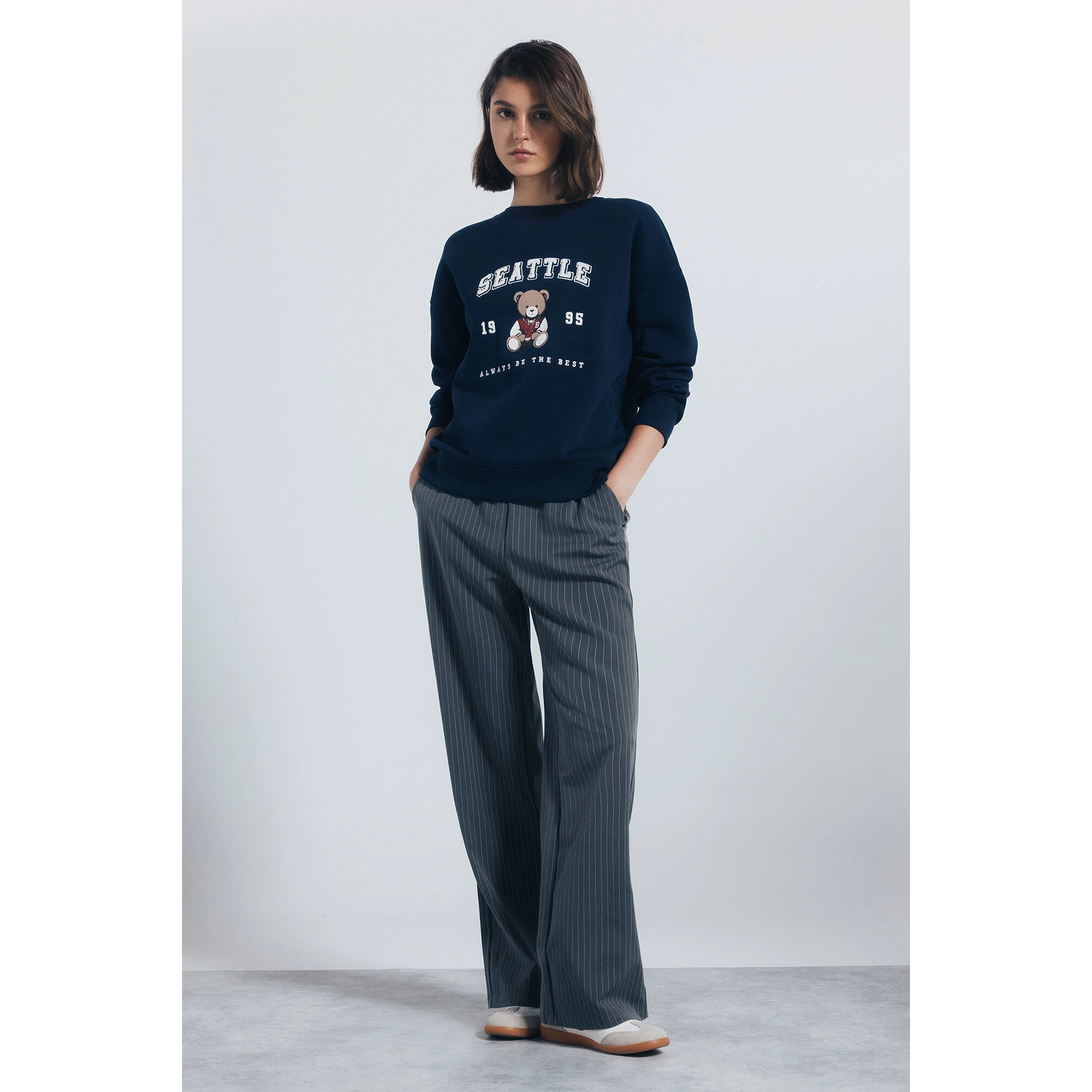 City Graphic Navy Oversized Sweatshirt | Montivo Pakistan