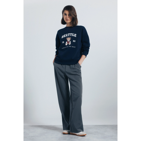 City Graphic Navy Oversized Sweatshirt | Montivo Pakistan