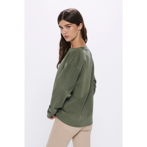 Stay Cool Olive Oversized Sweatshirt | Montivo Pakistan