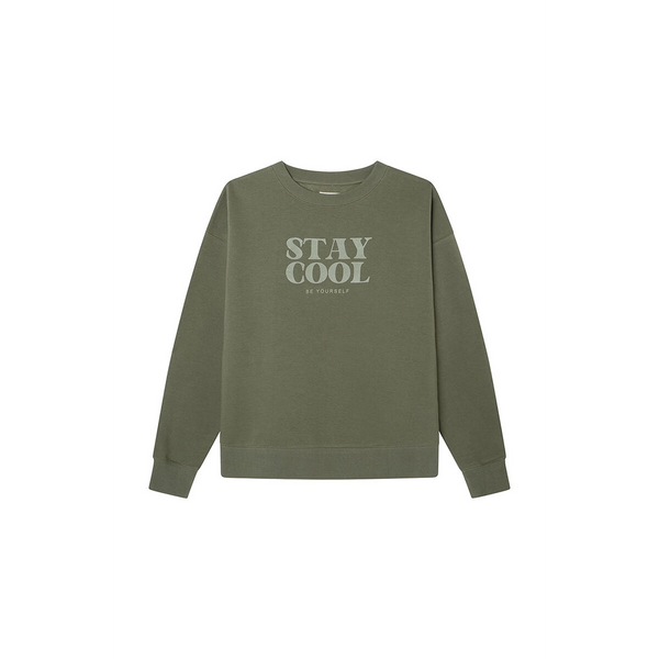 Stay Cool Olive Oversized Sweatshirt | Montivo Pakistan