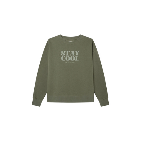 Stay Cool Olive Oversized Sweatshirt | Montivo Pakistan