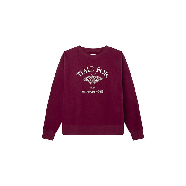 Time For Burgundy Oversized Sweatshirt | Montivo Pakistan