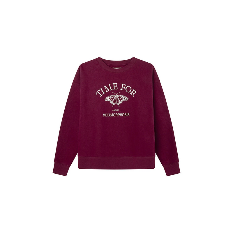 Time For Burgundy Oversized Sweatshirt | Montivo Pakistan