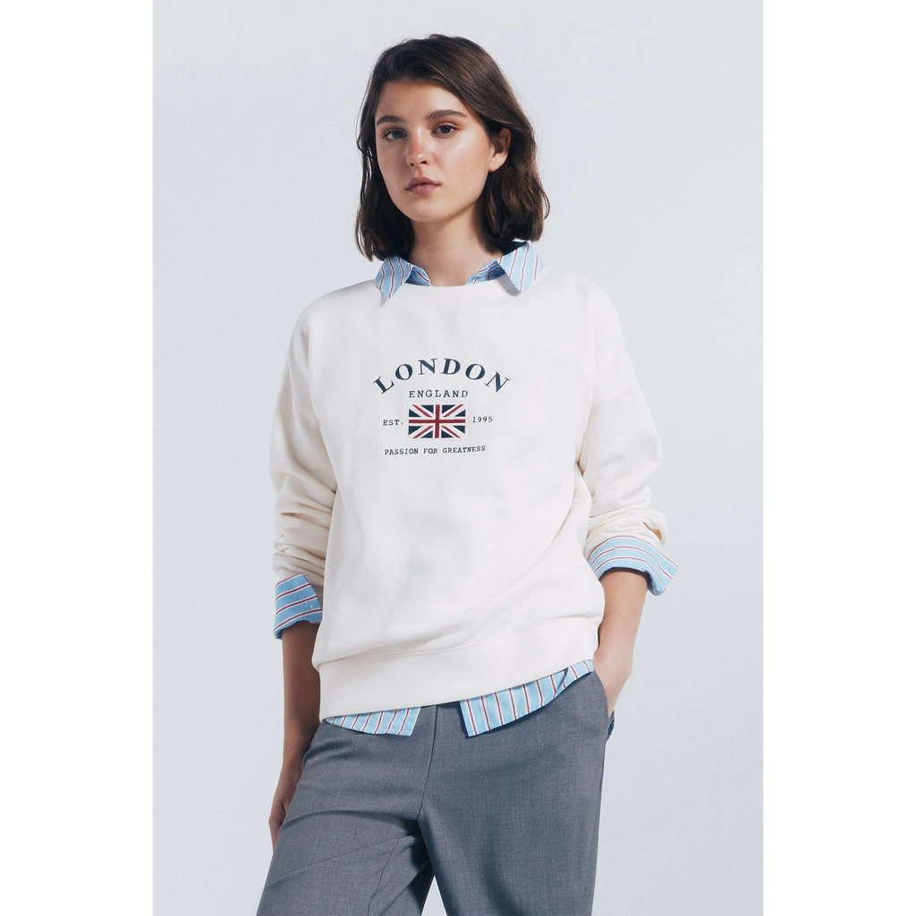 London Off-White Oversized Sweatshirt | Montivo Pakistan