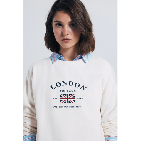 London Off-White Oversized Sweatshirt | Montivo Pakistan
