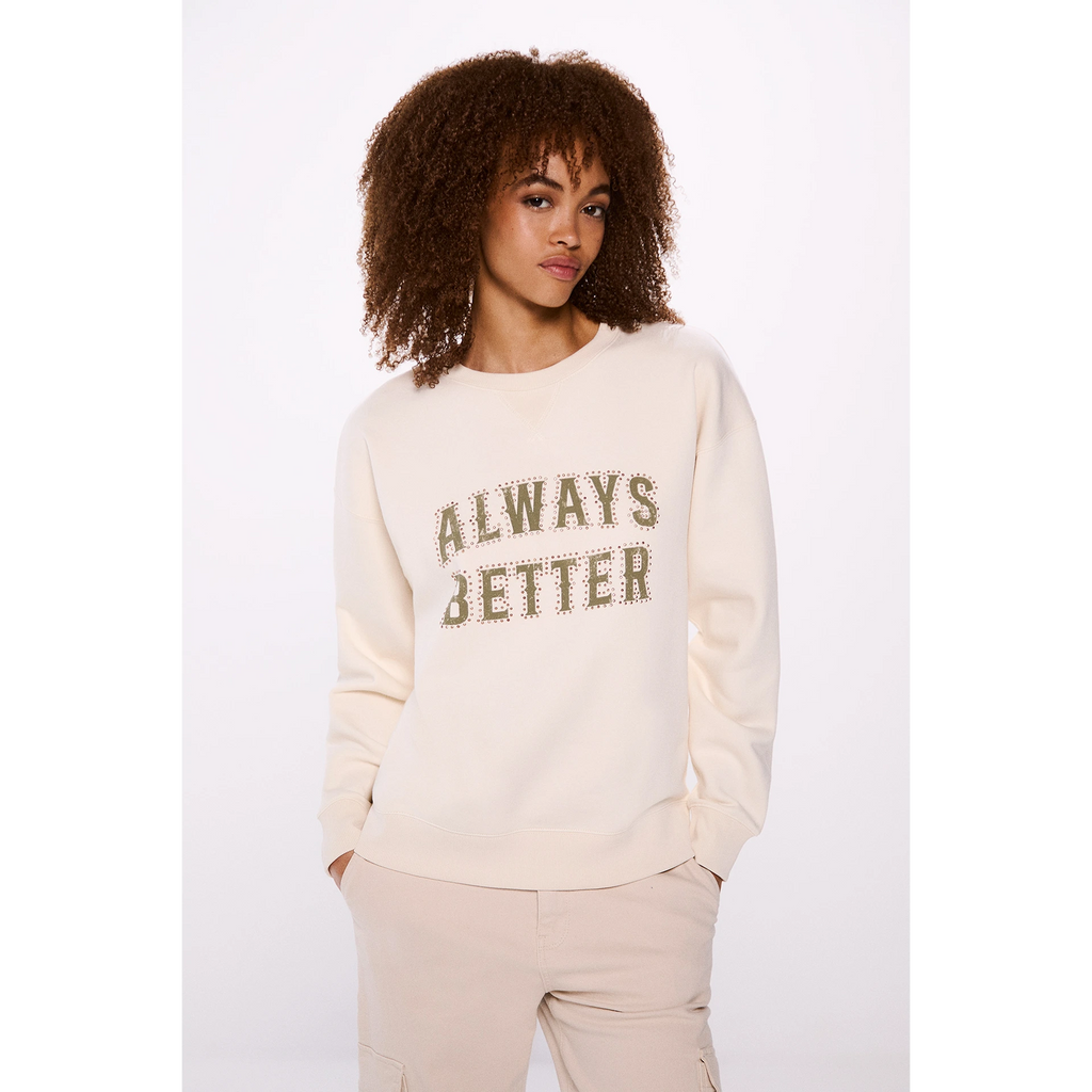 Always Better Off-White Oversized Sweatshirt | Montivo Pakistan