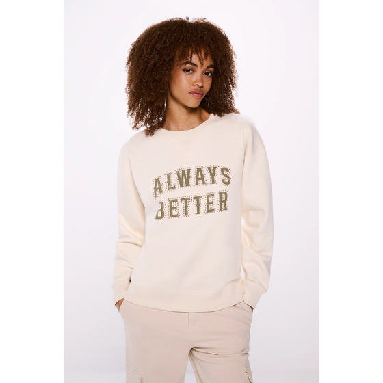 Always Better Off-White Oversized Sweatshirt | Montivo Pakistan