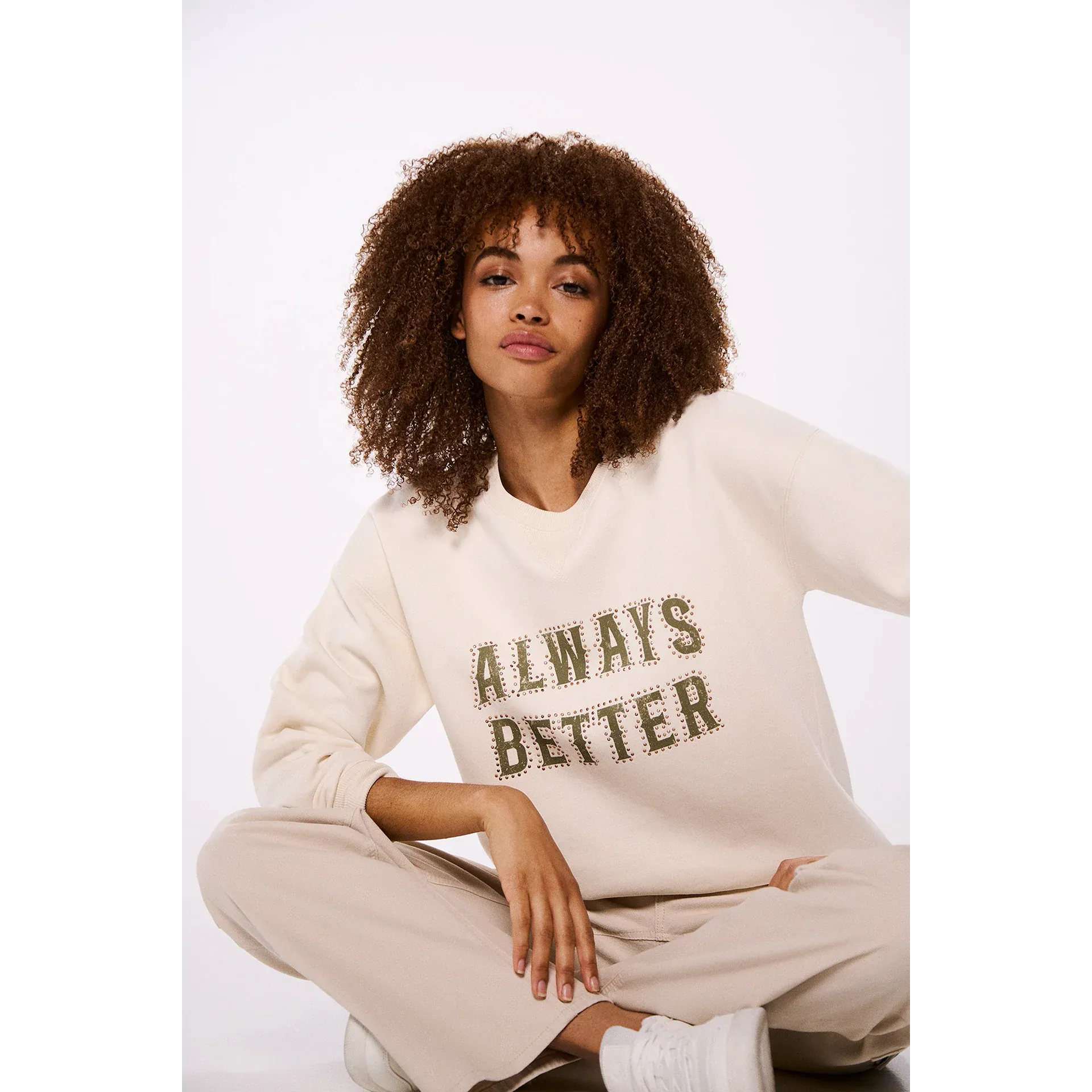 Always Better Off-White Oversized Sweatshirt | Montivo Pakistan