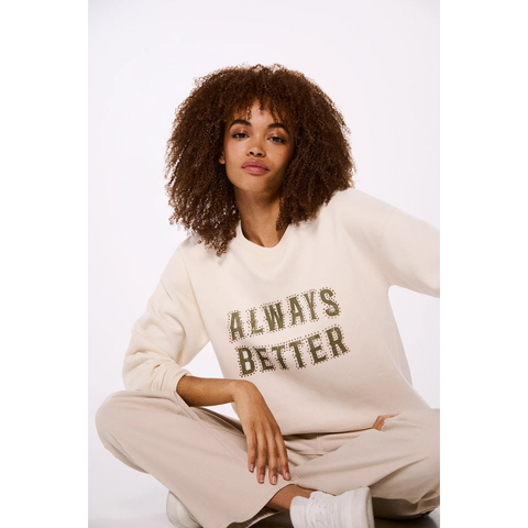 Always Better Off-White Oversized Sweatshirt | Montivo Pakistan