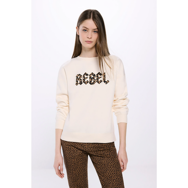 Rebel Off-White Oversized Sweatshirt | Montivo Pakistan