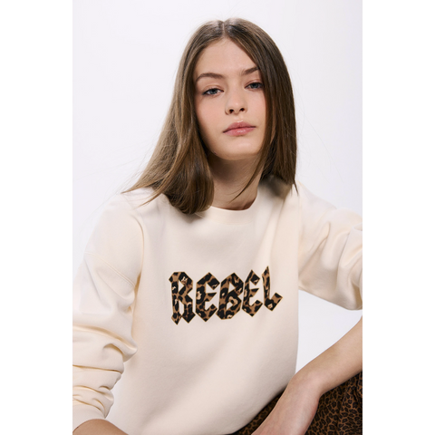 Rebel Off-White Oversized Sweatshirt | Montivo Pakistan