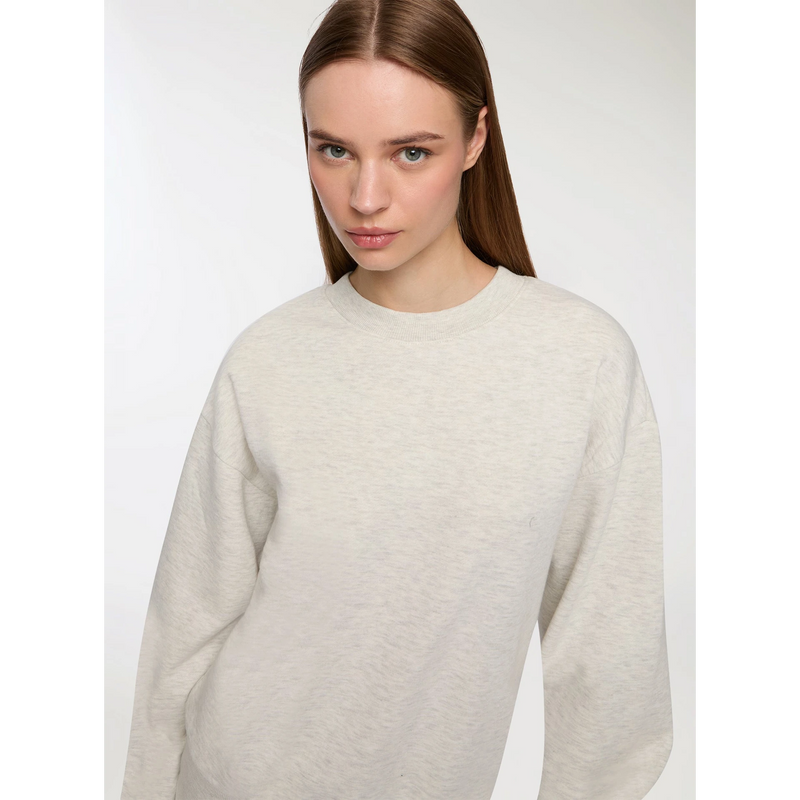 Grey Melange Oversized Basic Sweatshirt | Montivo Pakistan