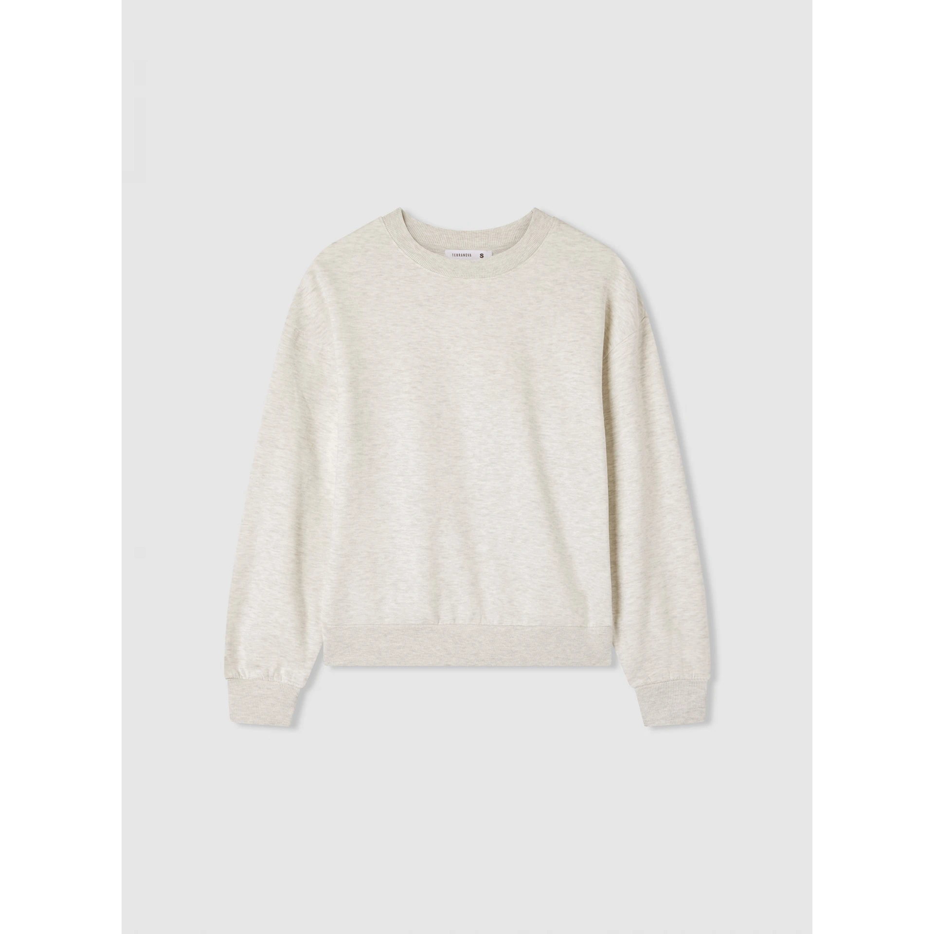 Grey Melange Oversized Basic Sweatshirt | Montivo Pakistan