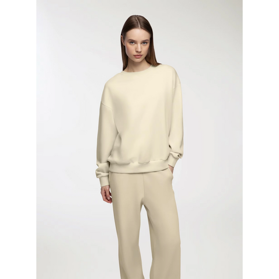 Cream Oversized Basic Sweatshirt | Montivo Pakistan