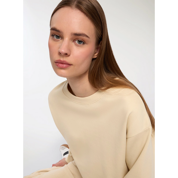 Cream Oversized Basic Sweatshirt | Montivo Pakistan