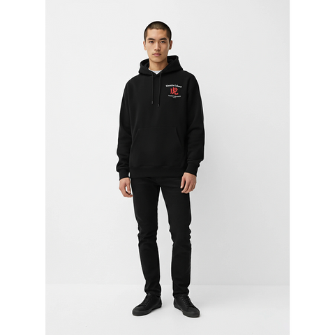 Black Oversized Printed Hooded Sweatshirt | Montivo Pakistan