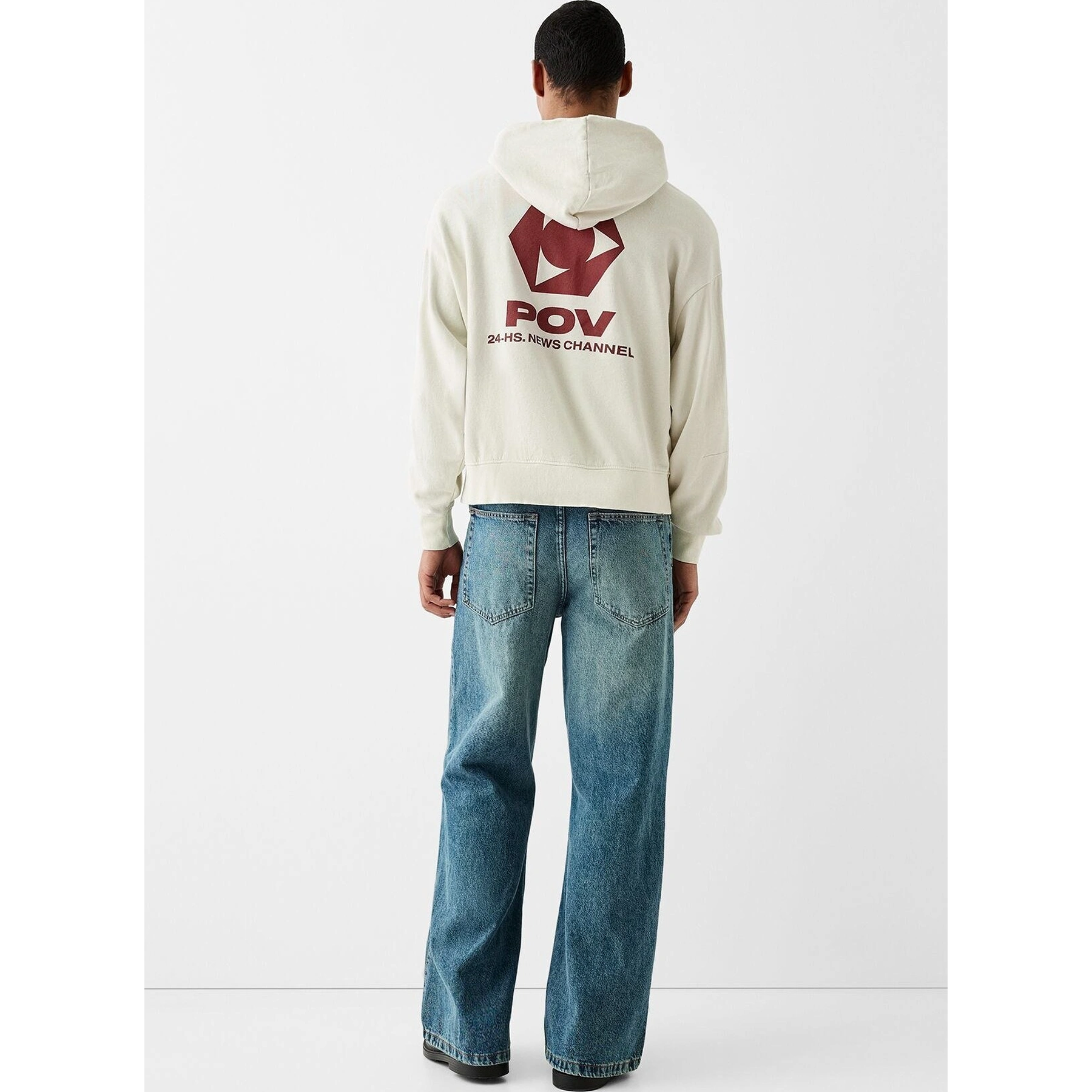 Off-White Printed Zipper Hoodie | Montivo Pakistan