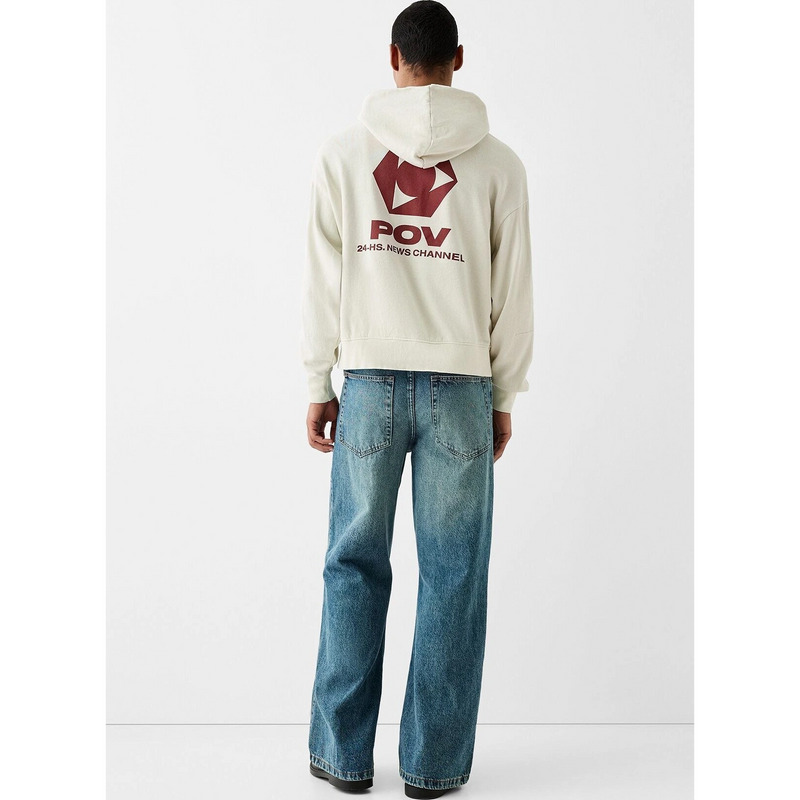 Off-White Printed Zipper Hoodie | Montivo Pakistan