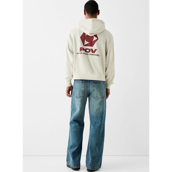 Off-White Printed Zipper Hoodie | Montivo Pakistan