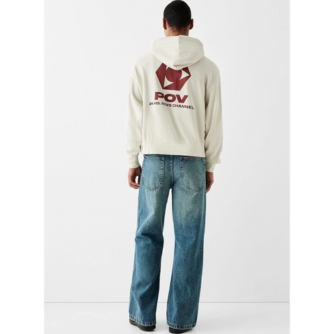 Off-White Printed Zipper Hoodie | Montivo Pakistan