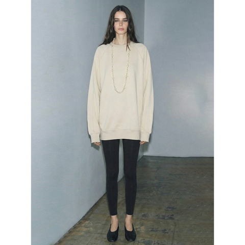 Off-White Washed Effect Long Sweatshirt | Montivo Pakistan