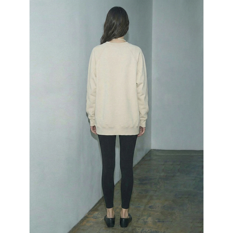 Off-White Washed Effect Long Sweatshirt | Montivo Pakistan