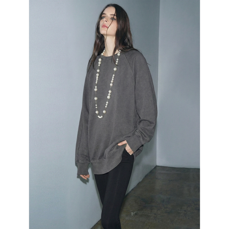 Charcoal Washed Effect Long Sweatshirt | Montivo Pakistan