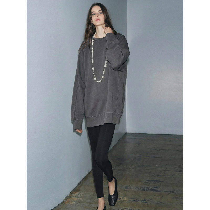 Charcoal Washed Effect Long Sweatshirt | Montivo Pakistan