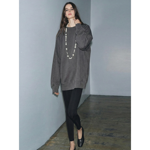 Charcoal Washed Effect Long Sweatshirt | Montivo Pakistan