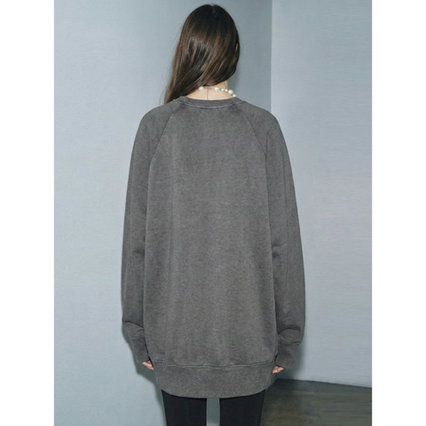 Charcoal Washed Effect Long Sweatshirt | Montivo Pakistan