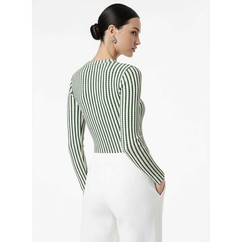 Stripes Crew Neck Knitted Top | Montivo Pakistan