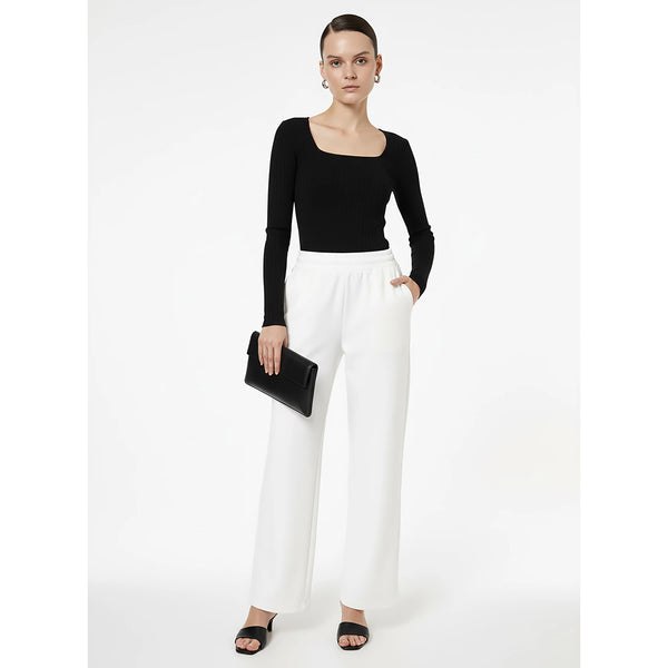 Black Drop Needle Square Neck Top | Montivo Pakistan