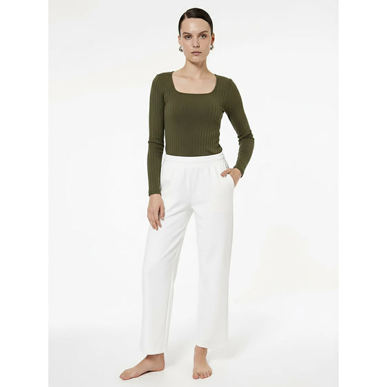 Green Drop Needle Square Neck Top | Montivo Pakistan