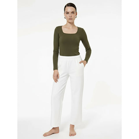 Green Drop Needle Square Neck Top | Montivo Pakistan